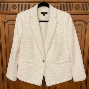 NWOT Ann Taylor white fringe blazer size 10